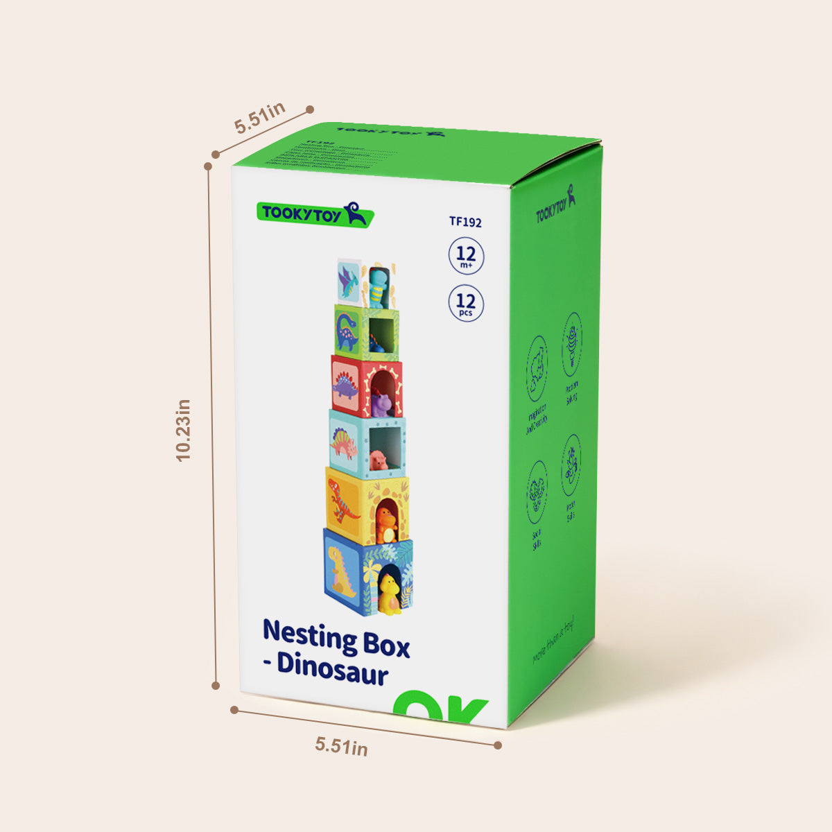 TOOKY TOY Nesting Boxes - Dinosaur---TF192