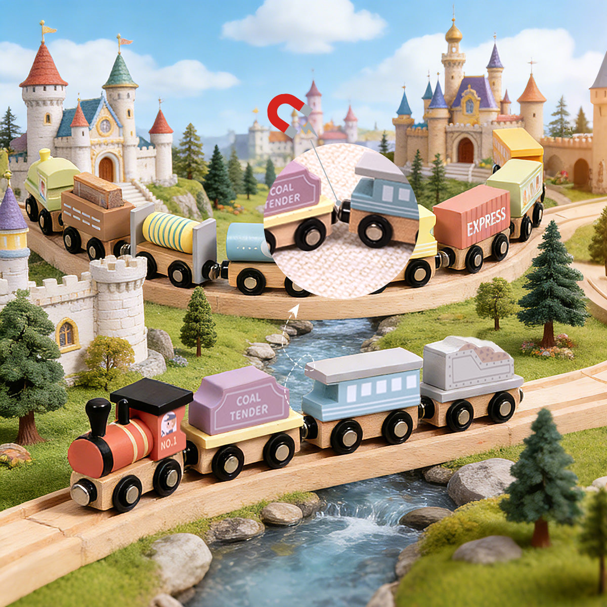 TOOKYTOY Wooden Train Set---TH647N