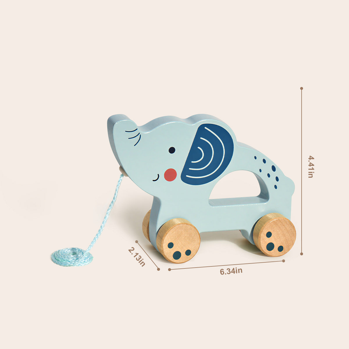 TOOKY TOY Pull Along - Elephant---TJ007A
