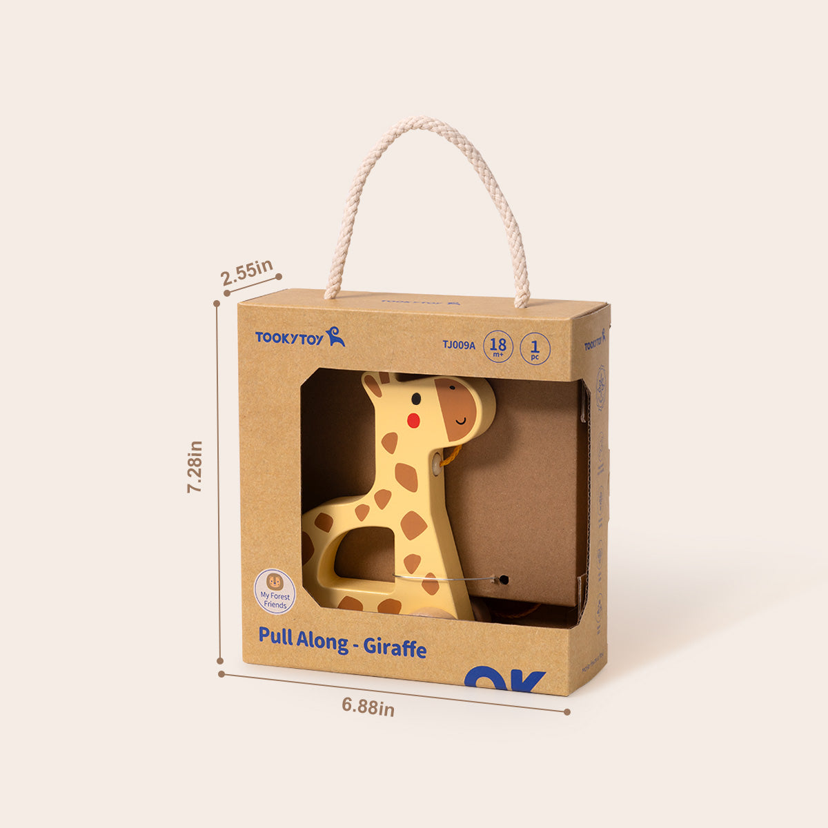 TOOKYTOY Pull Along - Giraffe---TJ009A