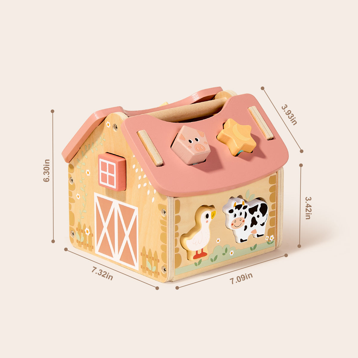 TOOKY TOY Shape Sorter Barn---TJ133N