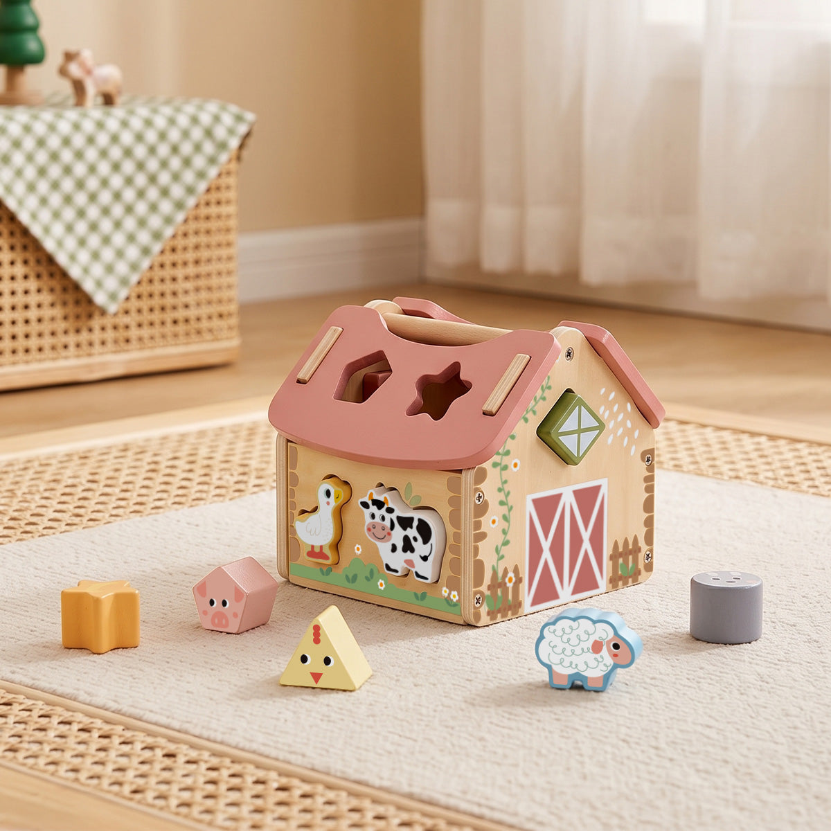 TOOKY TOY Shape Sorter Barn---TJ133N