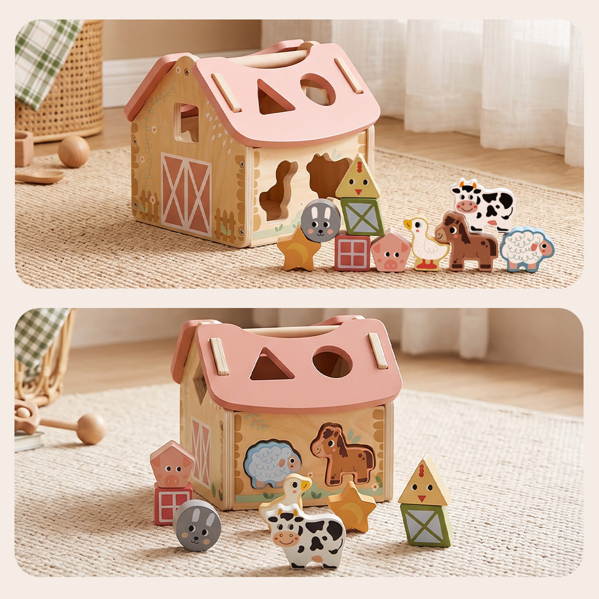 TOOKY TOY Shape Sorter Barn---TJ133N