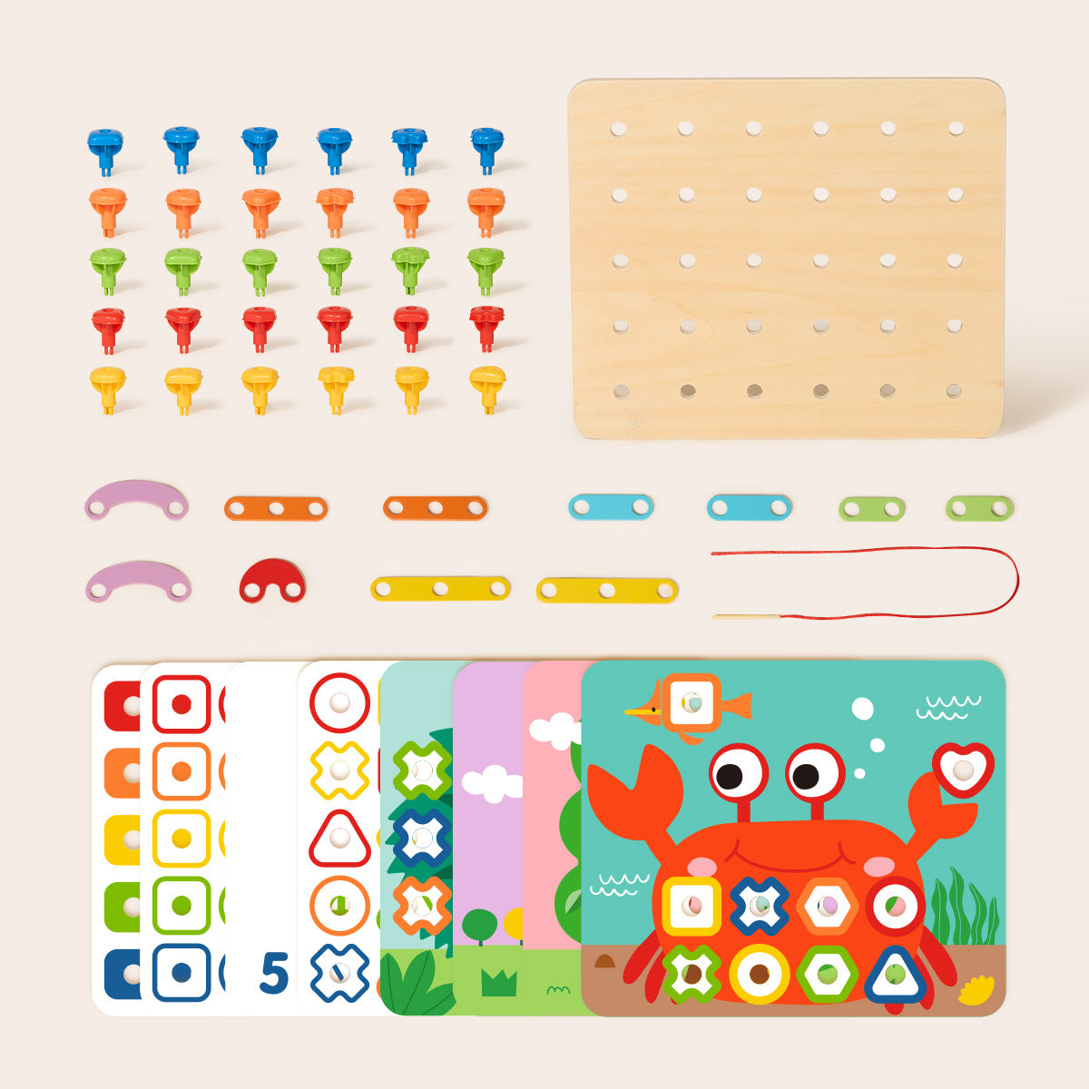 TOOKY TOY Rainbow Stacking Peg---TK089