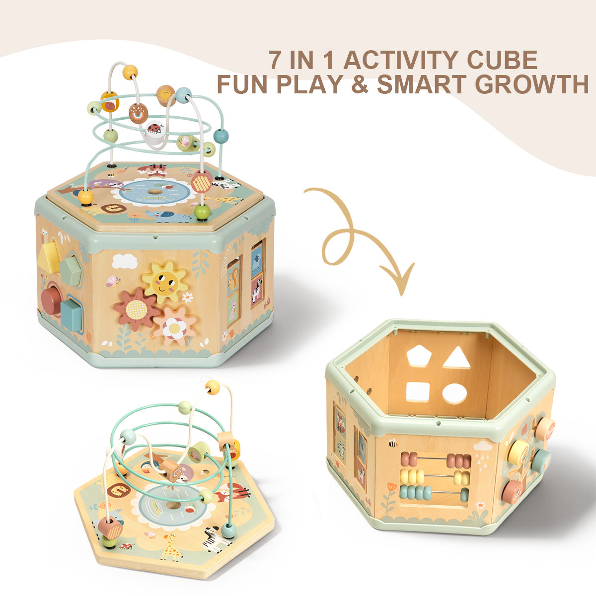 TOOKY TOY 7 In 1 Activity Cube---TK261N