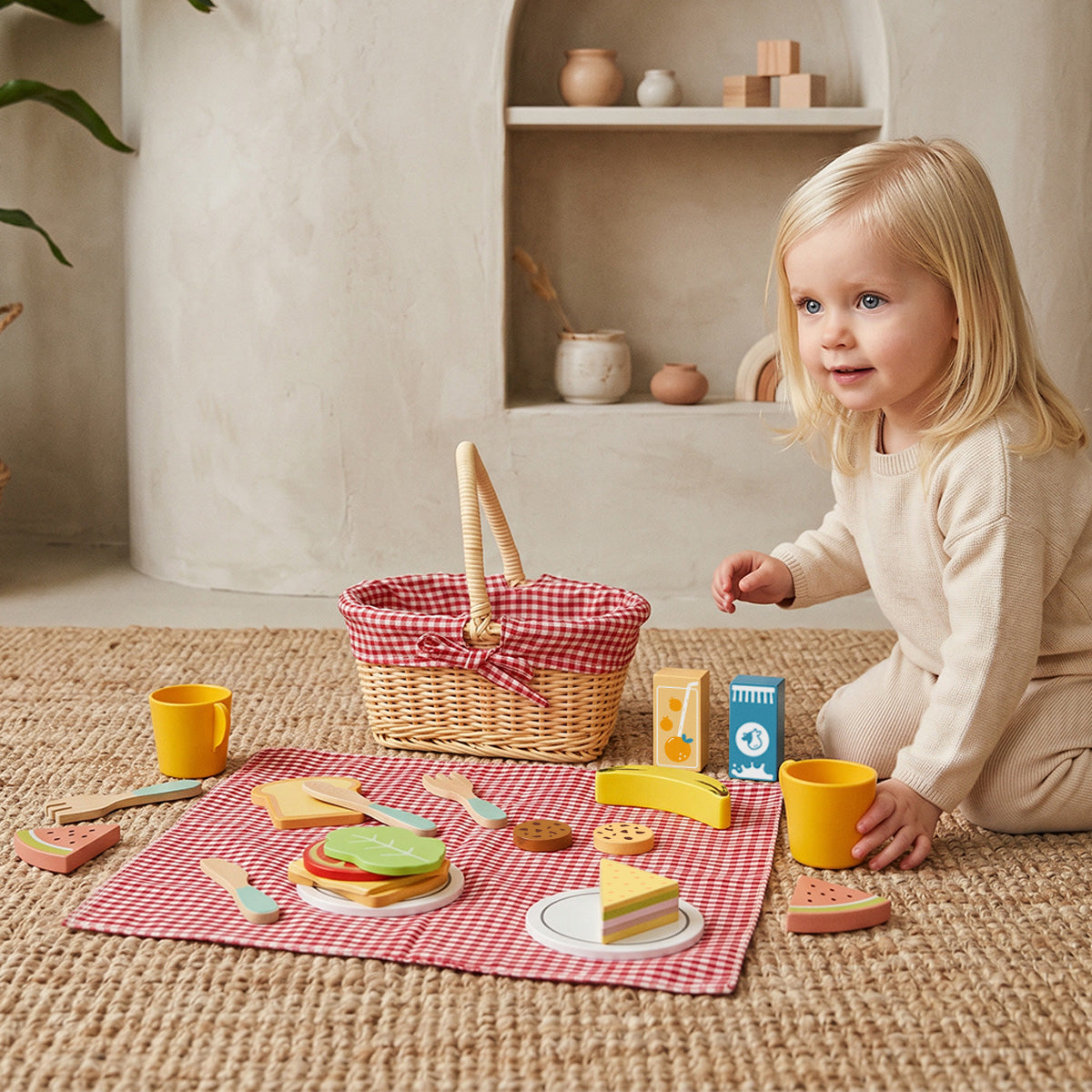TOOKY TOY Picnic Basket---TK454