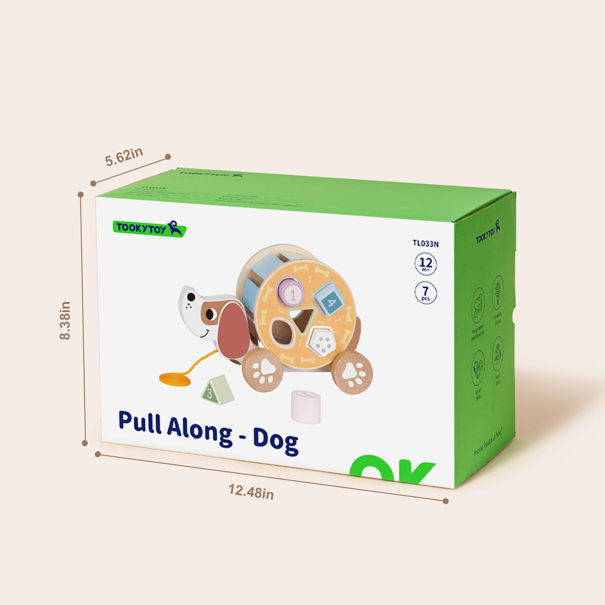 TOOKY TOY Pull Along - Hedgehog---TL033N