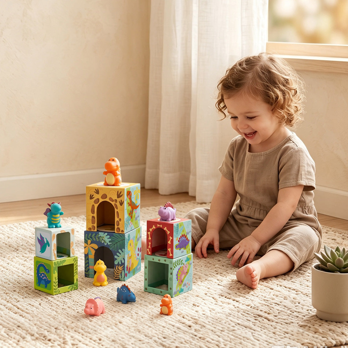 TOOKY TOY Nesting Boxes - Dinosaur---TF192