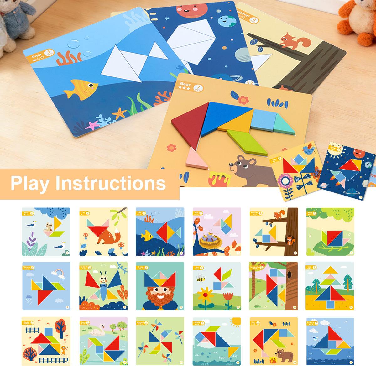 TOOKY TOY Magnetic Tangram Play---TF642