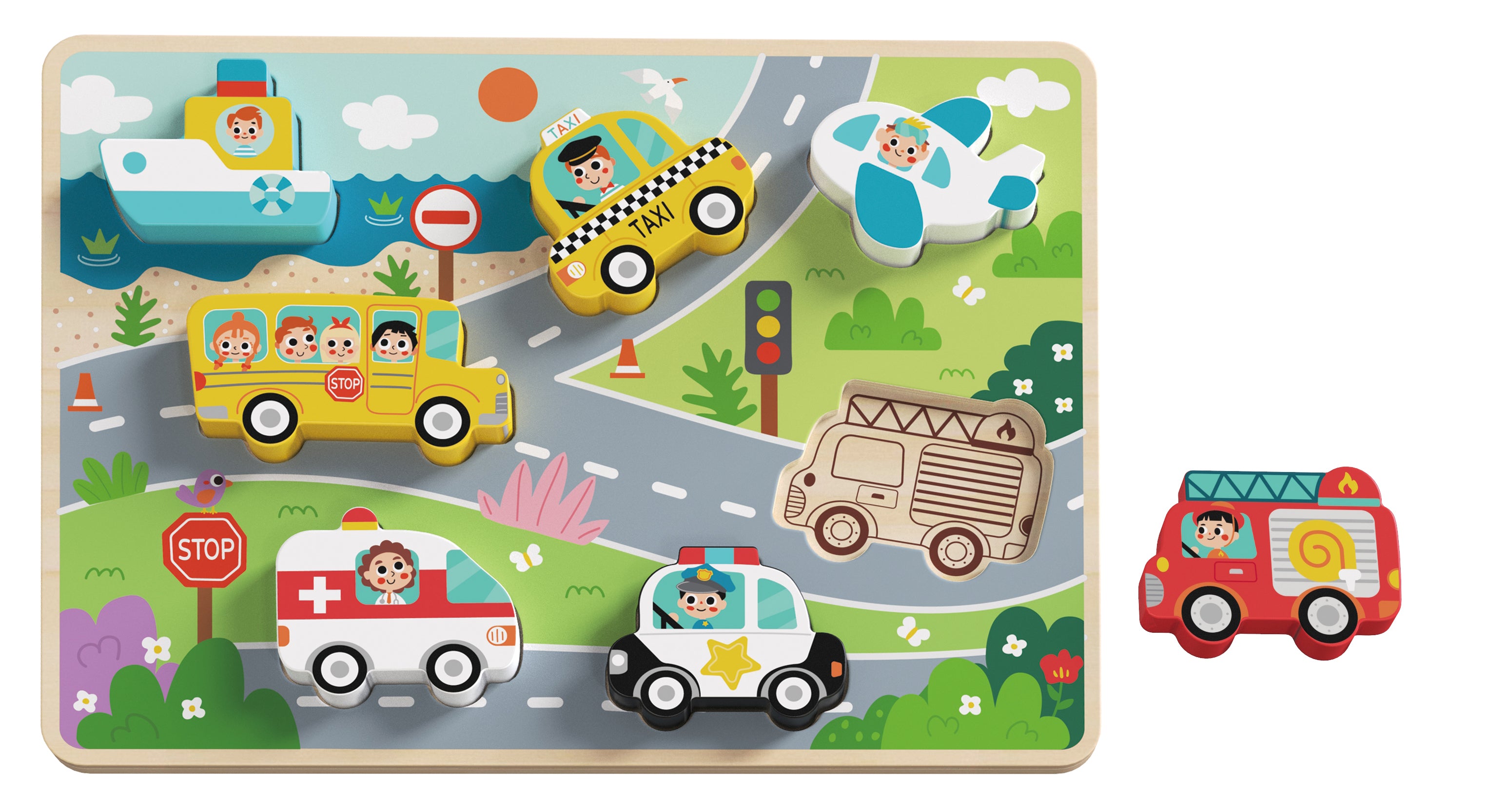 TOOKYTOY Chunky Puzzle - Transportation---TH634