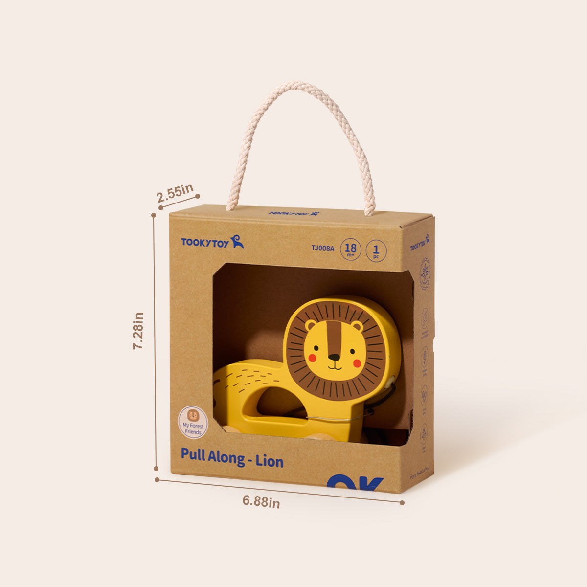 TOOKY TOY Pull Along - Lion---TJ008A