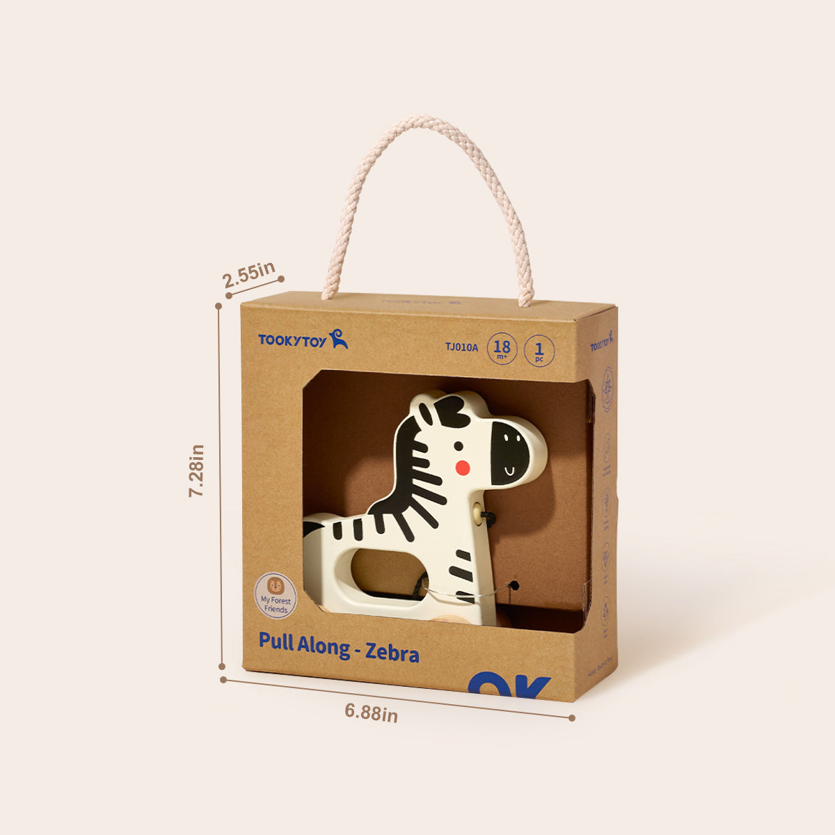 TOOKY TOY Pull Along - Zebra---TJ010A