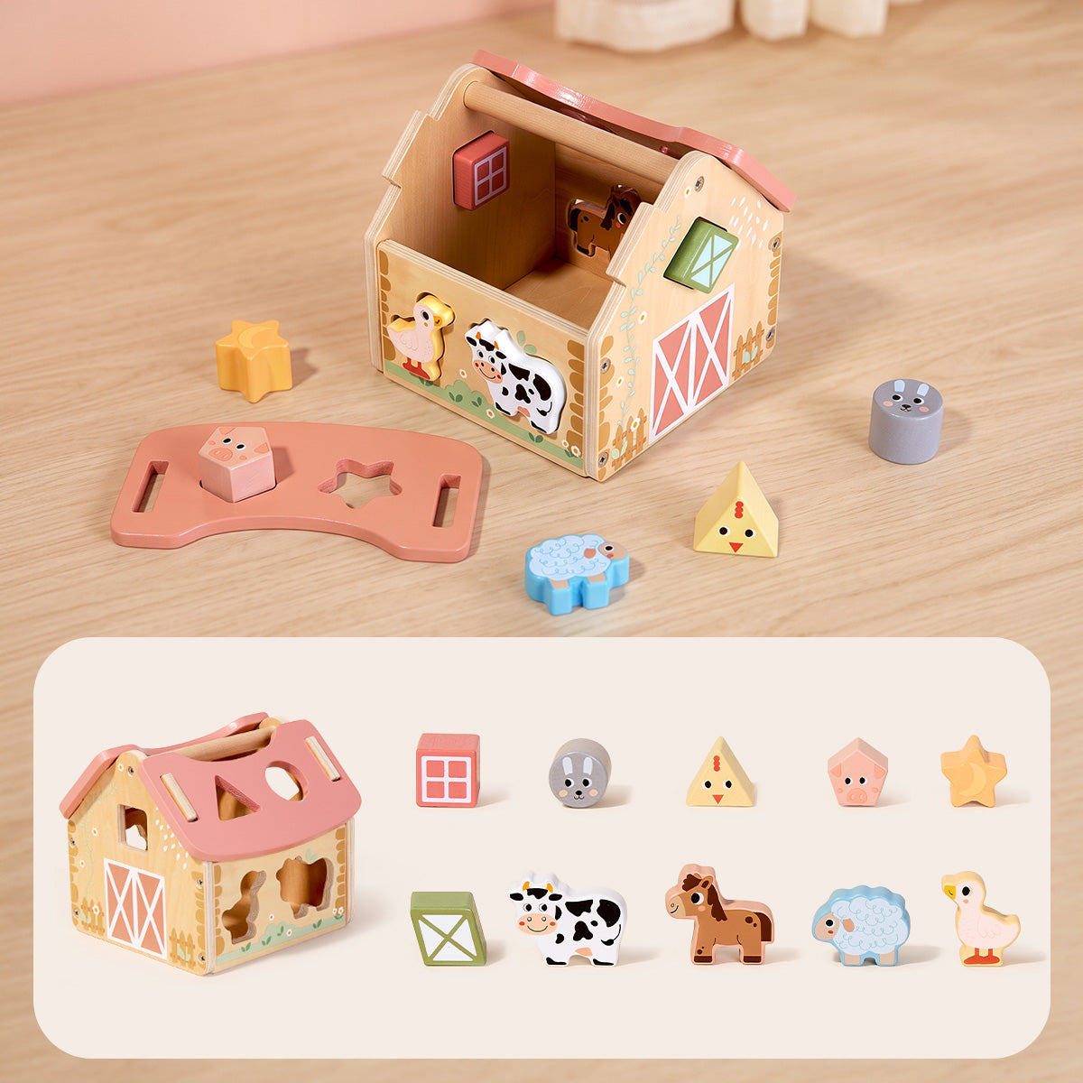 TOOKY TOY Shape Sorter Barn---TJ133N