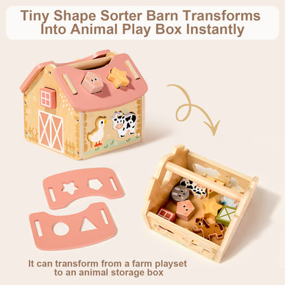 TOOKY TOY Shape Sorter Barn---TJ133N