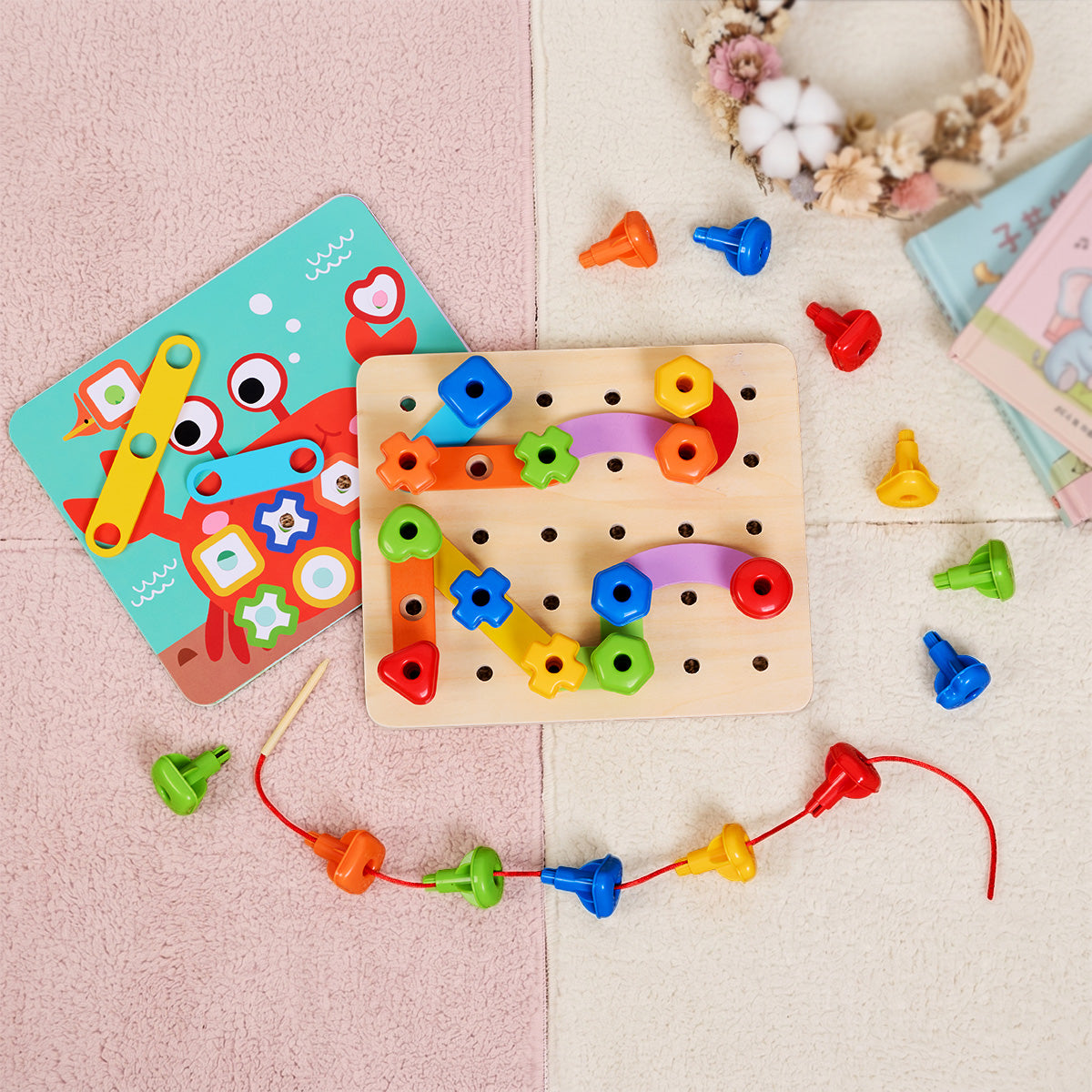 TOOKY TOY Rainbow Stacking Peg---TK089