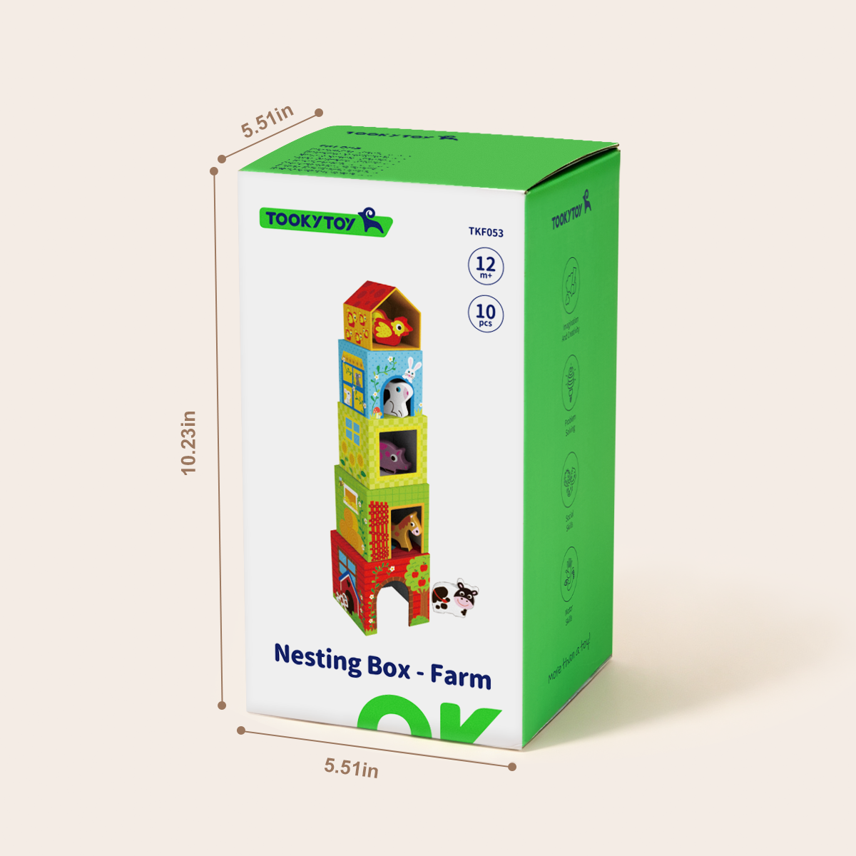 TOOKY TOY Nesting Box - Farm---TKF053