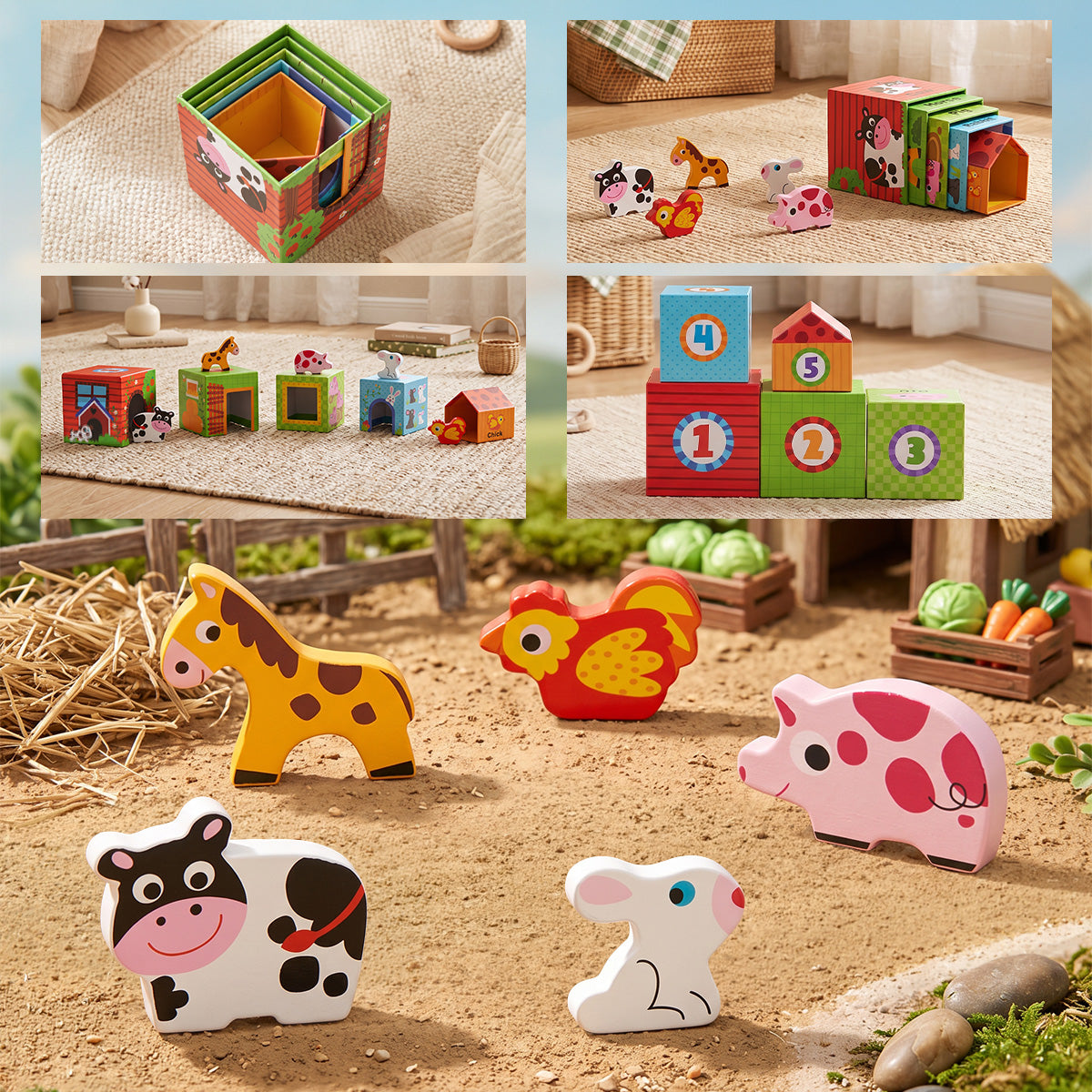 TOOKY TOY Nesting Box - Farm---TKF053