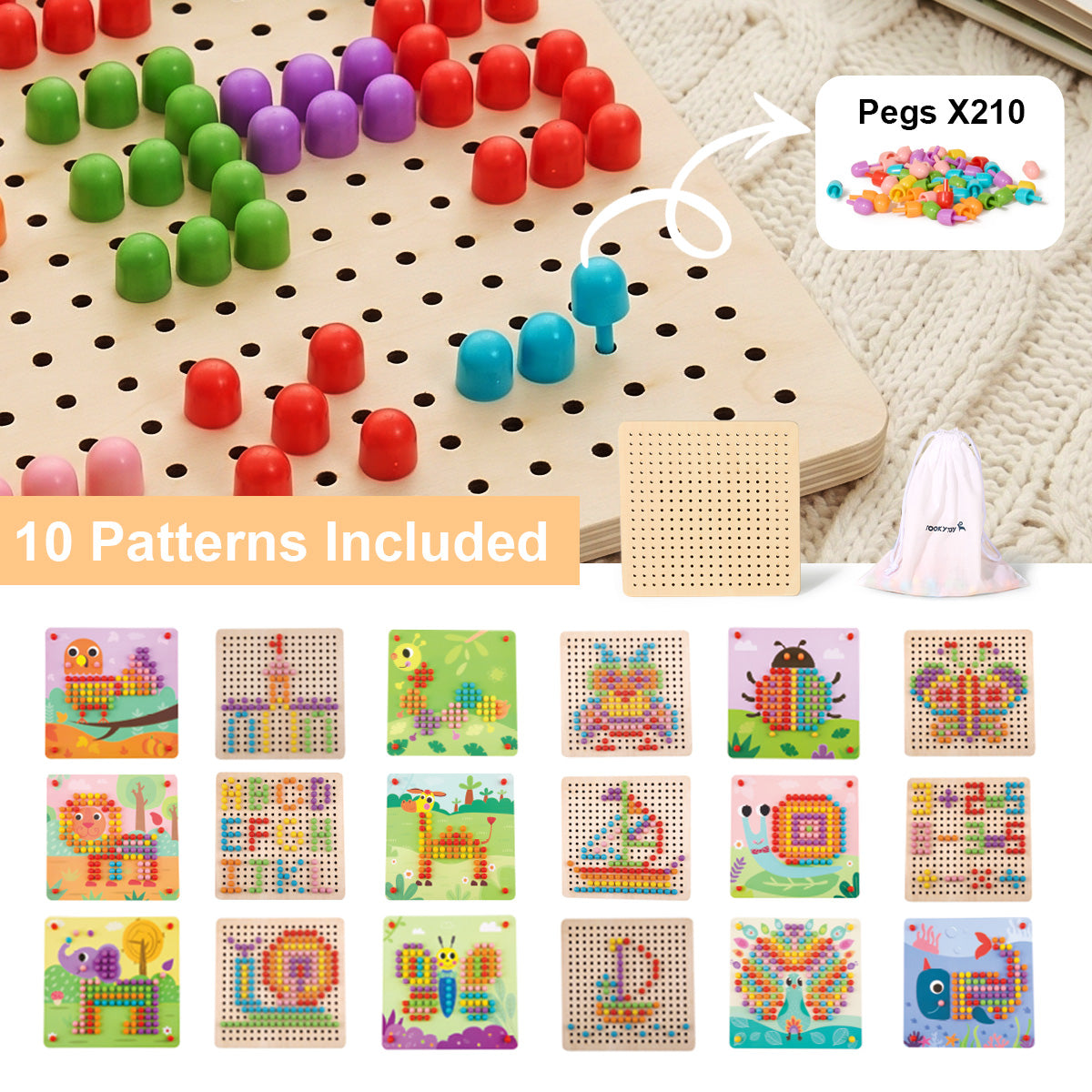TOOKY TOY Pattern Pegs - Small---TL002