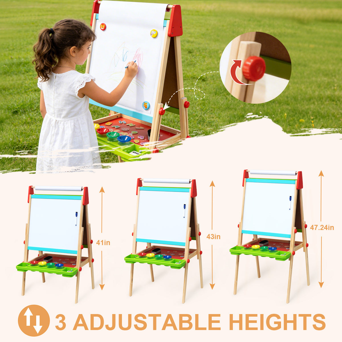 TOOKYTOY Deluxe Standing Art Easel---TL114