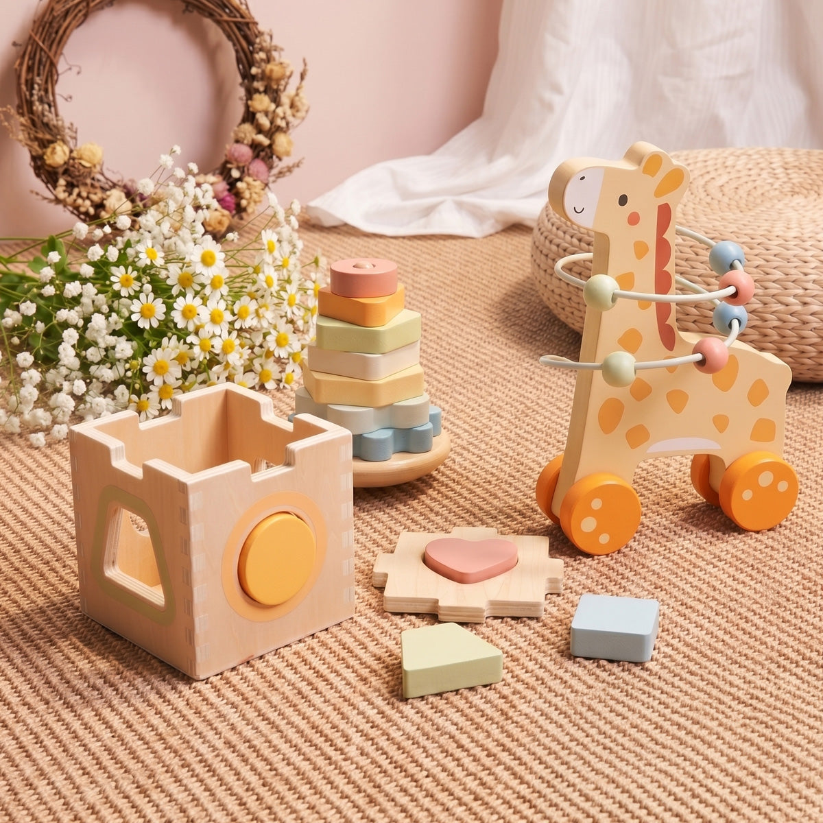 TOOKY TOY 3 In 1 Box - Giraffe---TP521
