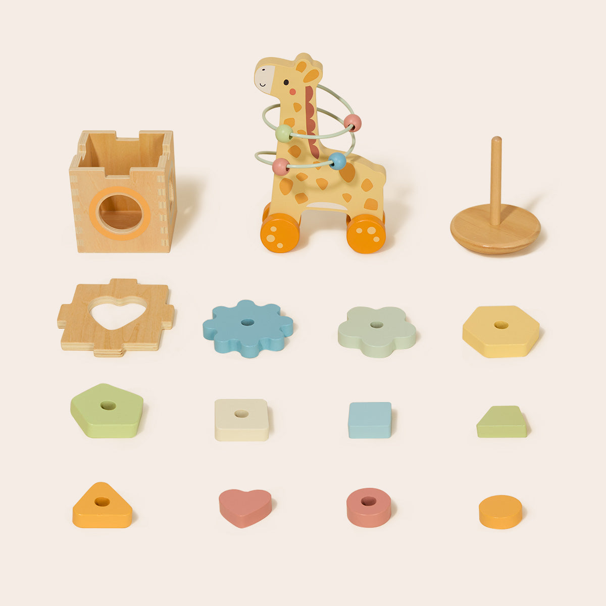 TOOKY TOY 3 In 1 Box - Giraffe---TP521