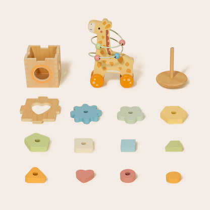 TOOKY TOY 3 In 1 Box - Giraffe---TP521