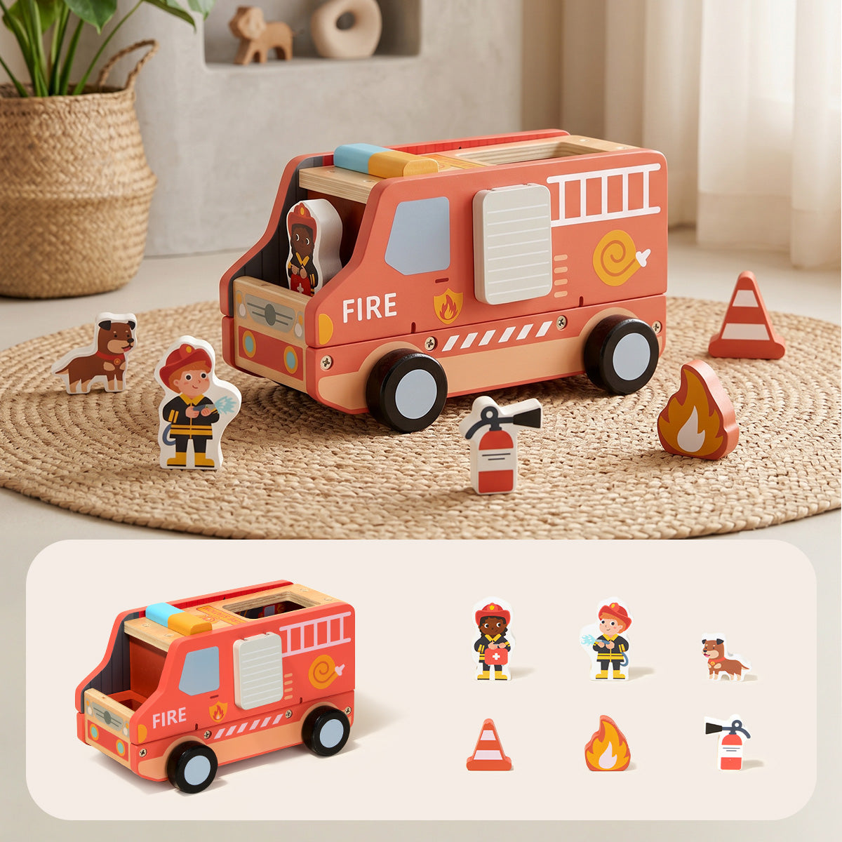 TOOKY TOY Fire Truck Set---TP568